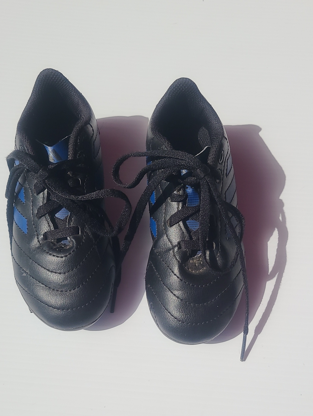 adidas Kids Black and Blue Soccer Sneakers